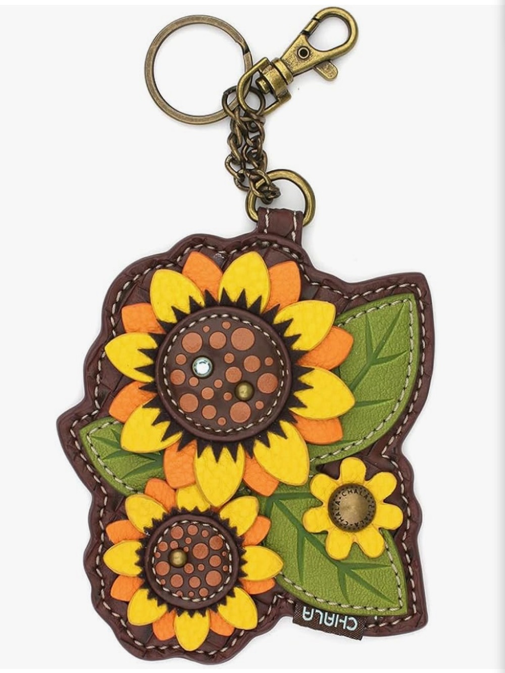 Chala Sunflowers Appliqué Key Fob Coin Purse NWT
